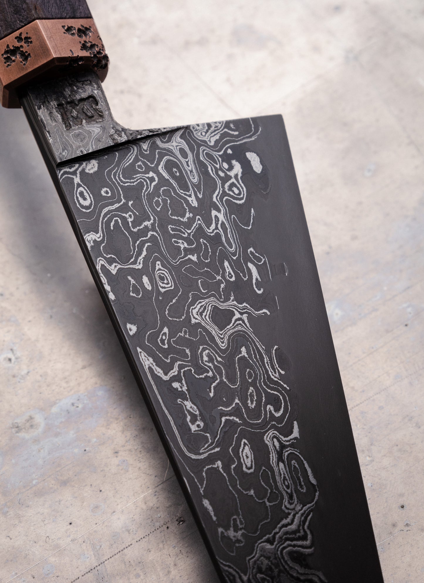 175mm damascus clad petty