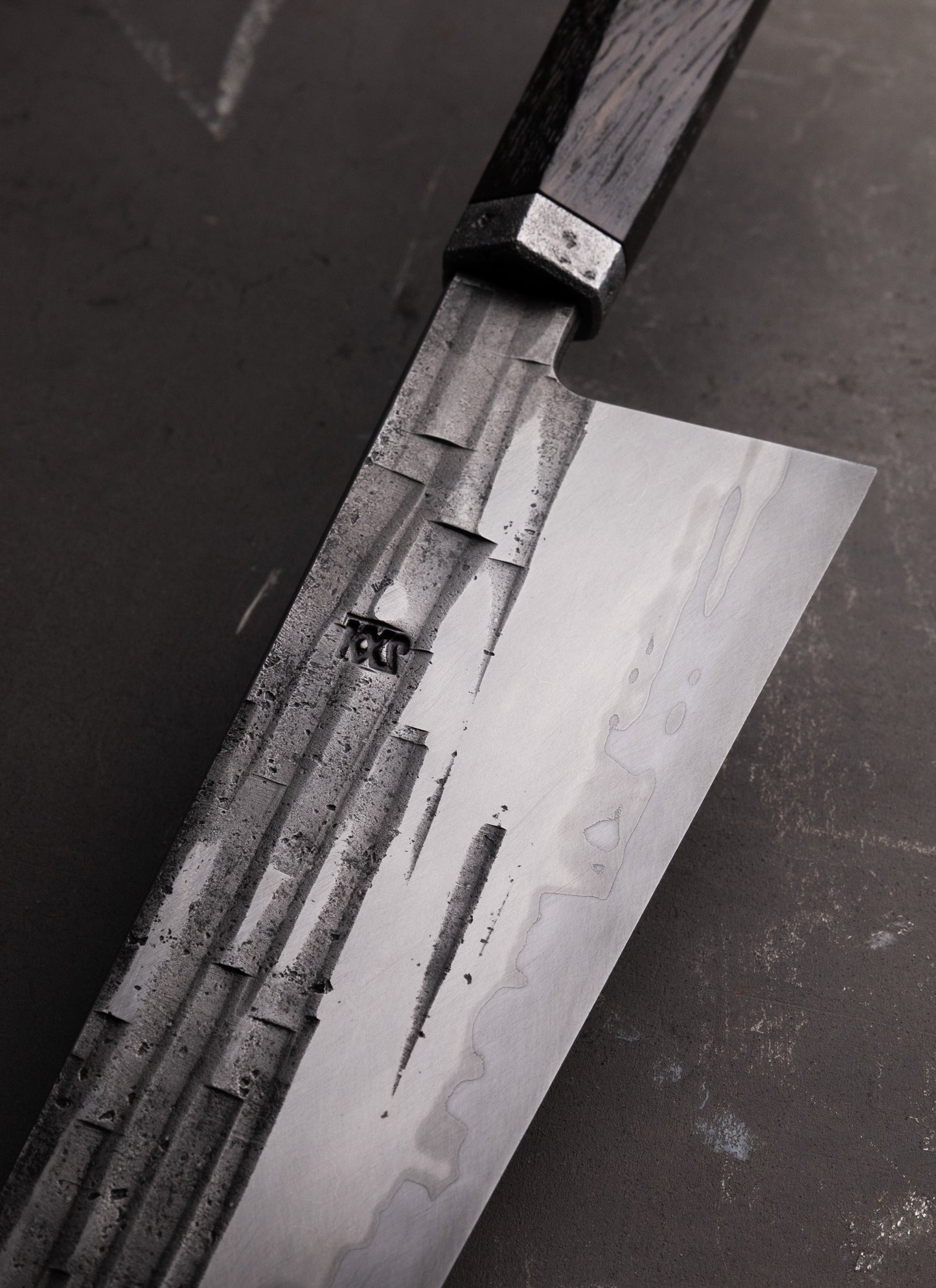 220mm stainless clad santoku