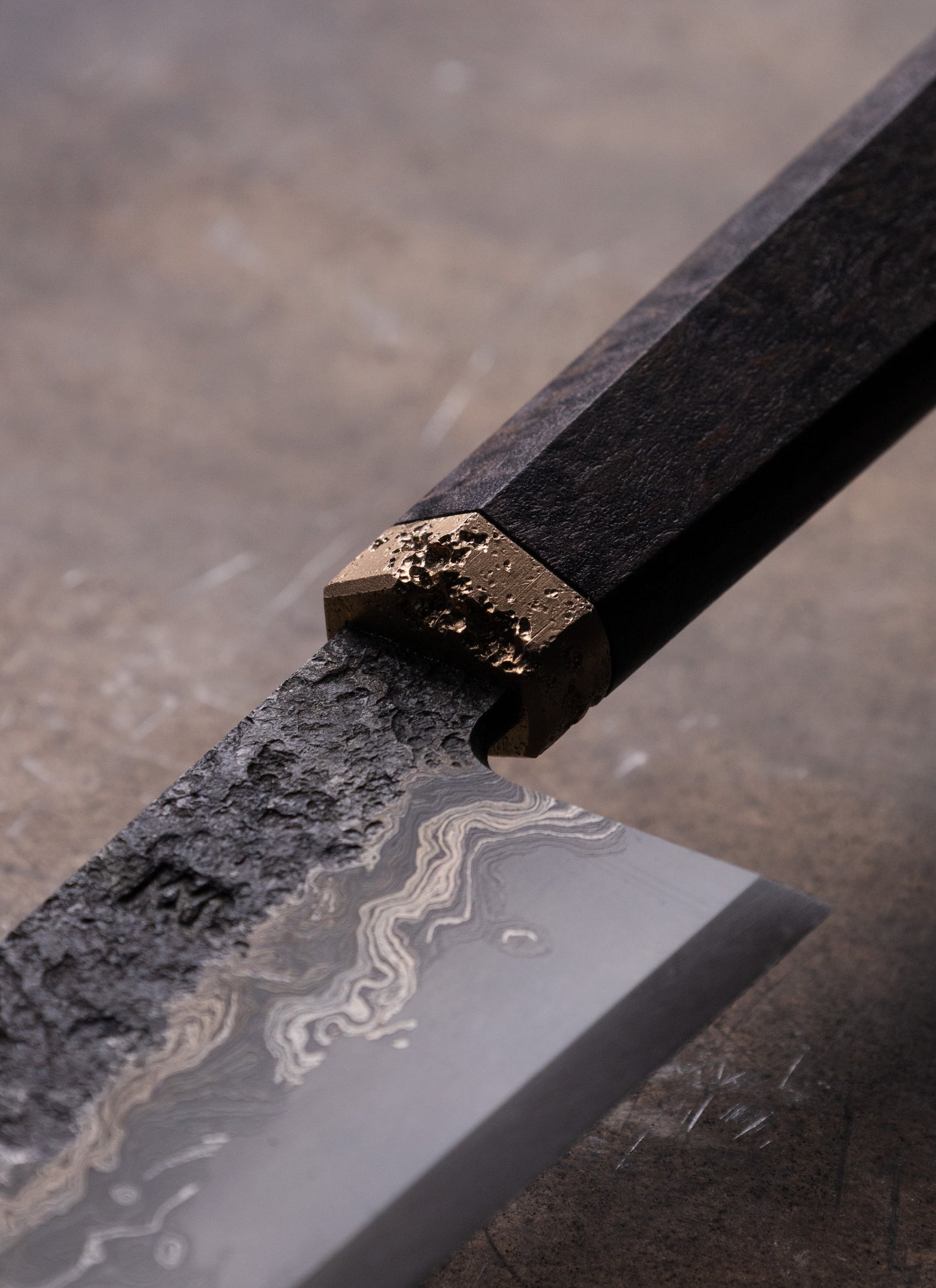 180mm damascus clad nakiri