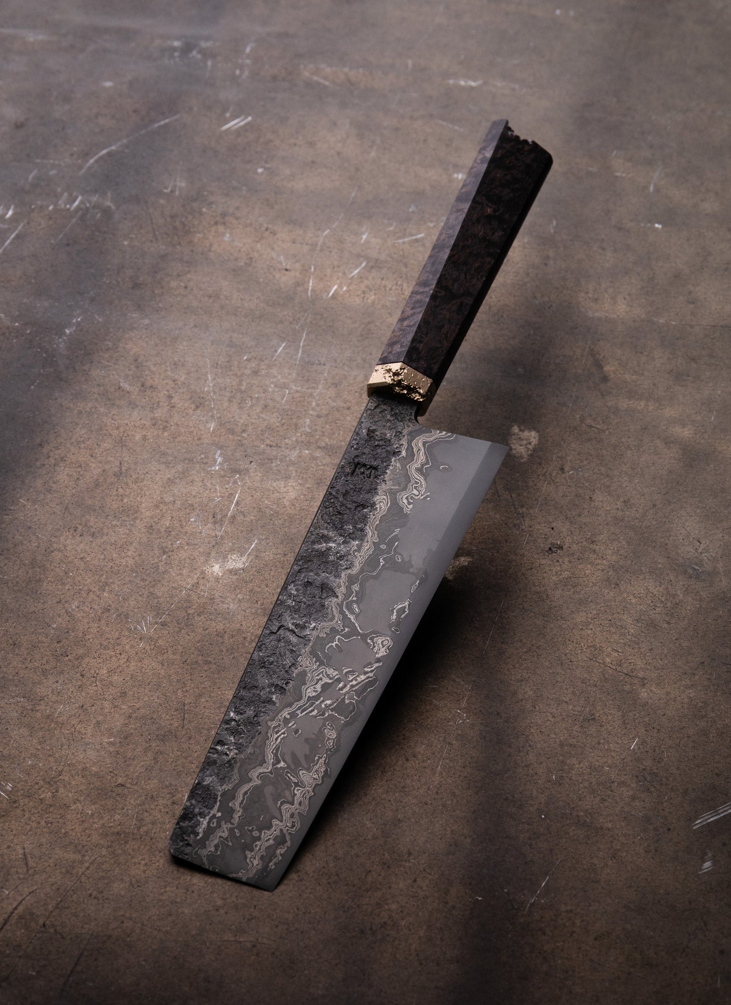 180mm damascus clad nakiri