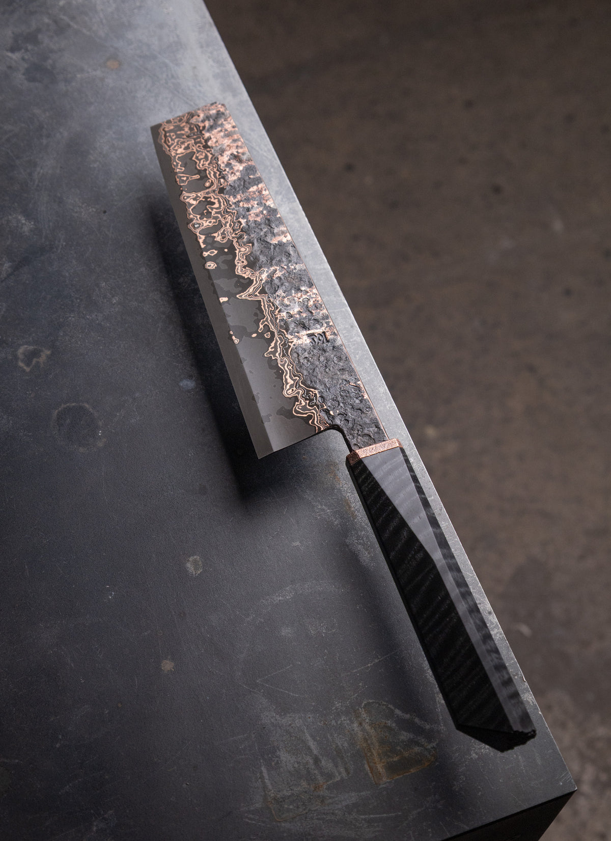 195mm copper damascus nakiri