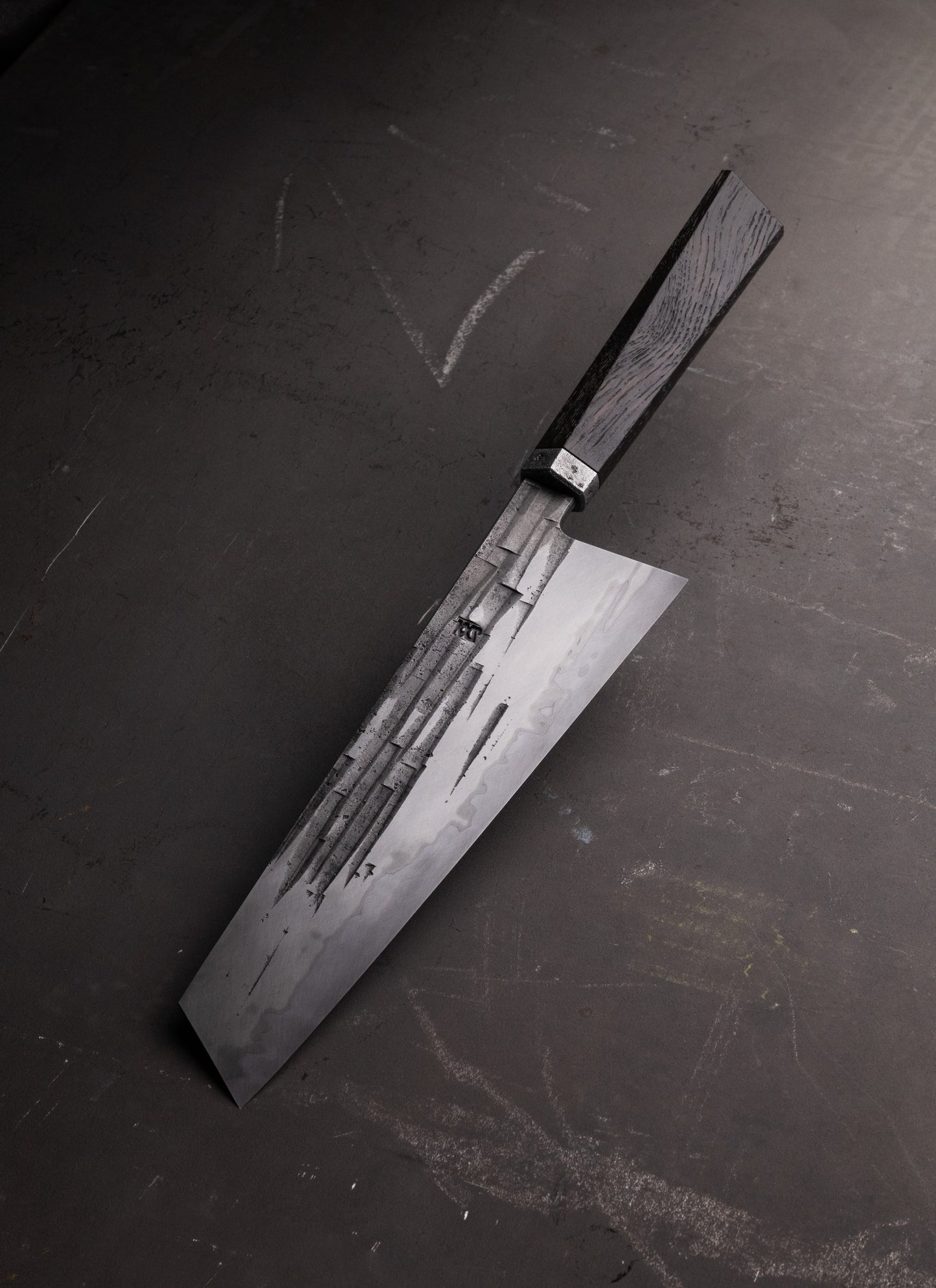 220mm stainless clad santoku