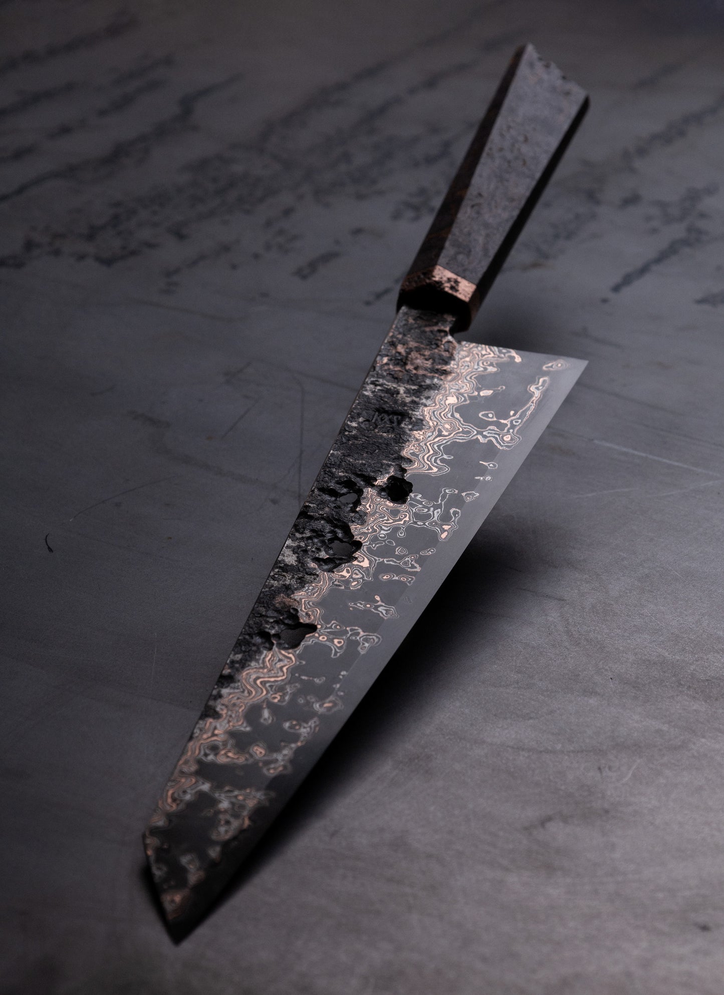 250mm copper damascus gyuto