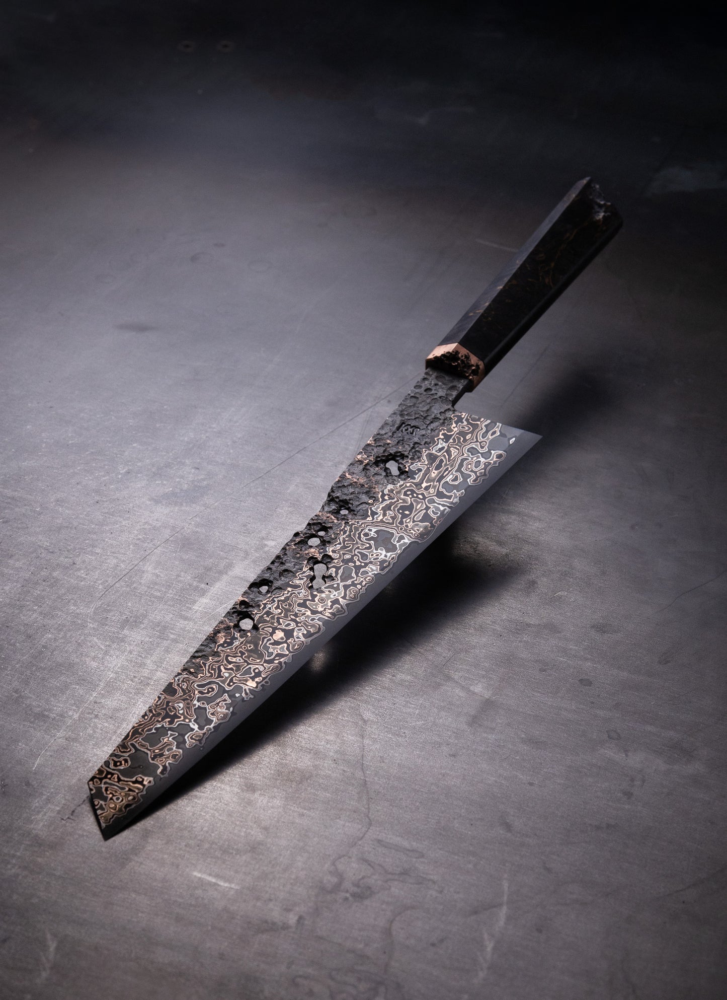 250mm copper damascus gyuto